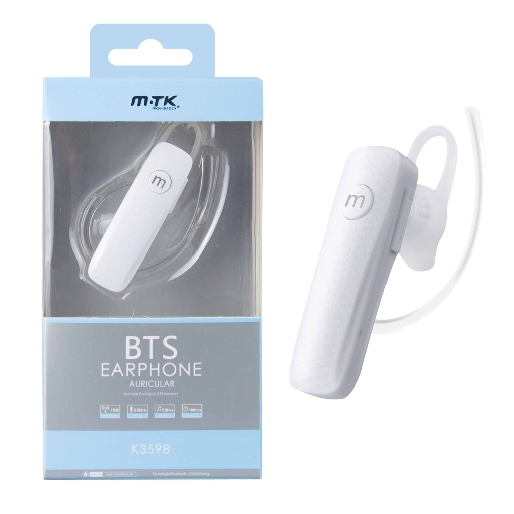 AUDIFONO MONOFONICO IN-EAR CON MICROFONO Y BLUETOOTH