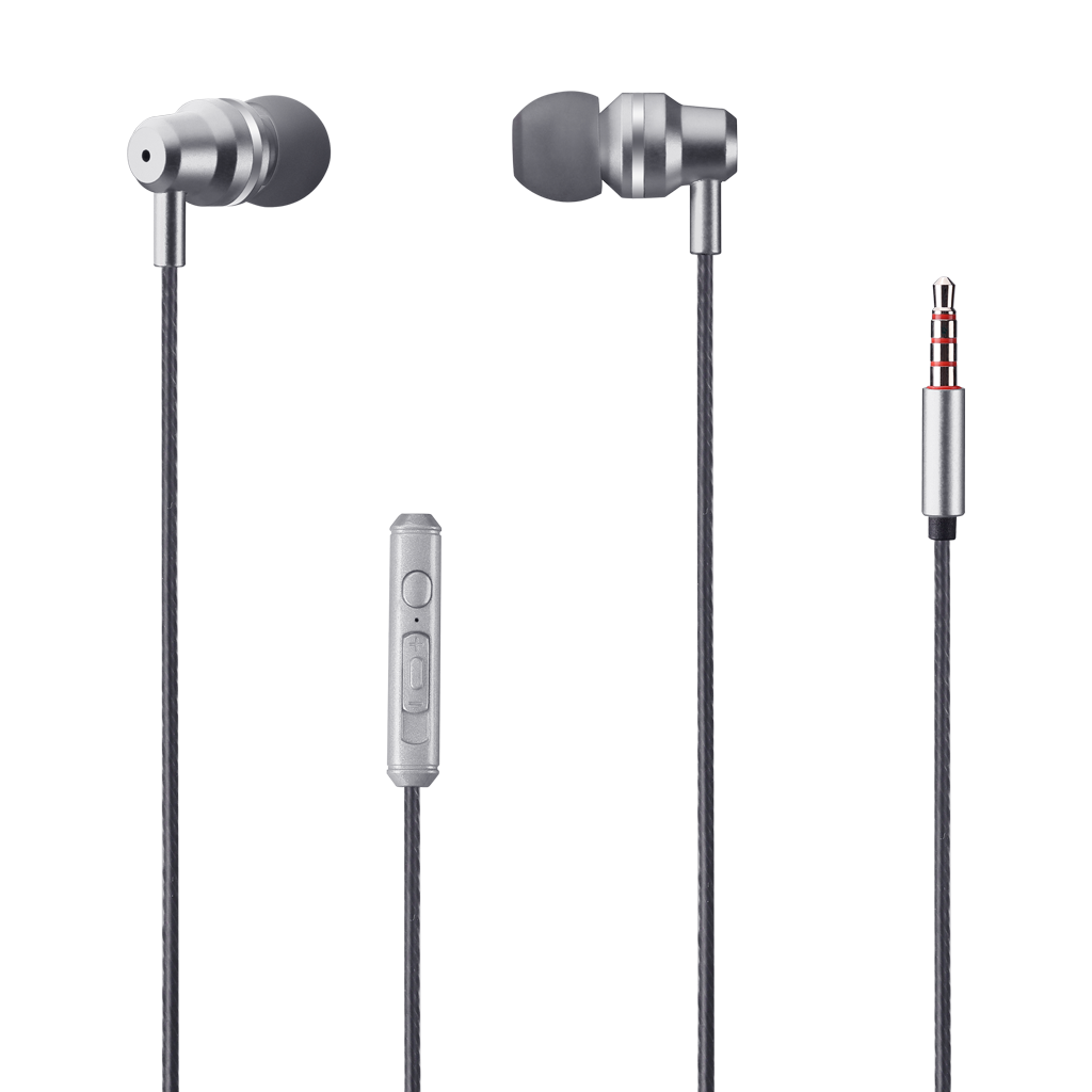 AUDIFONOS ESTEREO IN-EAR CON MICROFONO, CONTROL DE VOLUMEN, CONECTOR 3.5MM