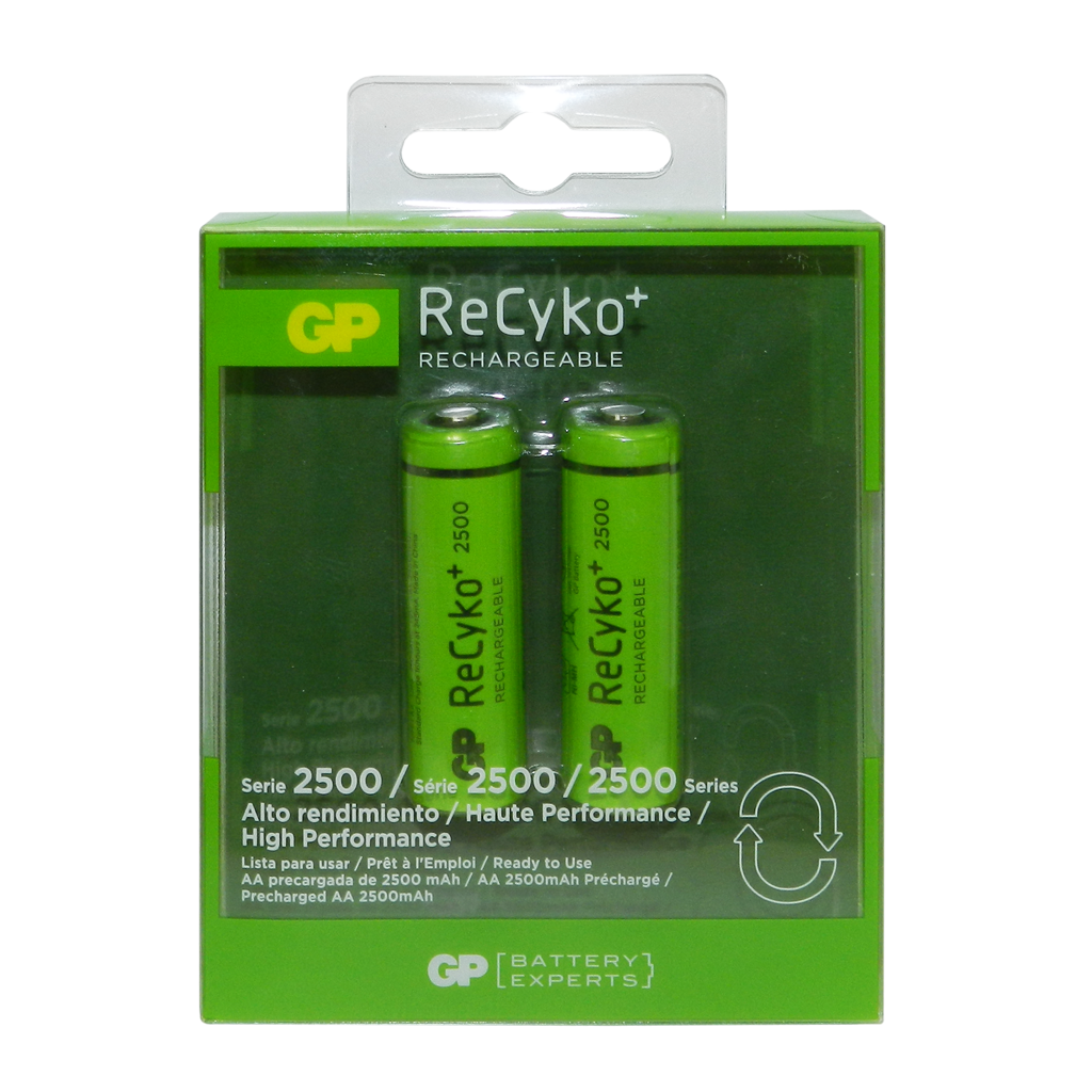 Pila/Bateria Recargable AA Recycko NI-MH 2500 mAh 1.2 V 1.2 V GP GP250AAHCE-2GBLA2-GPRHC252C235