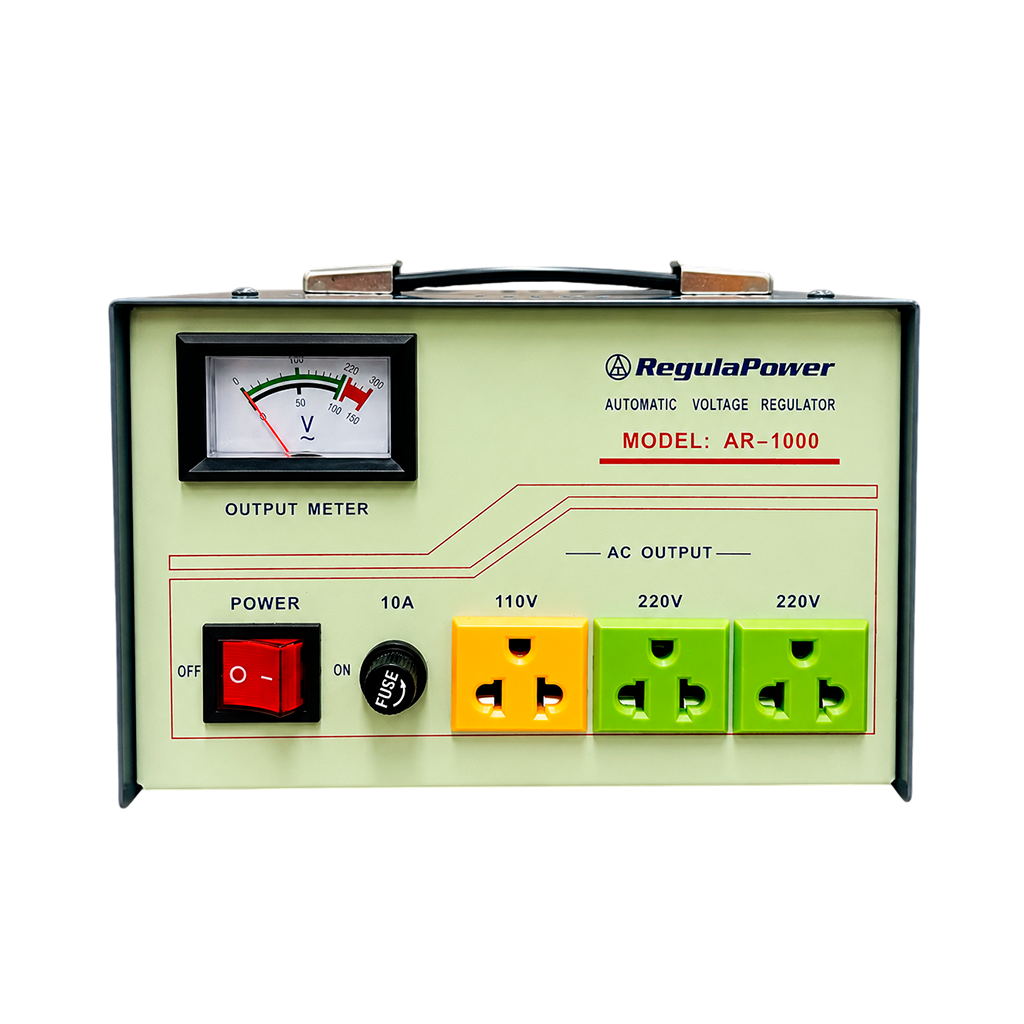 REGULADOR DE VOLTAJE, 1000 WATTS, 3 TOMAS POLARIZADAS, 110/220V - AC