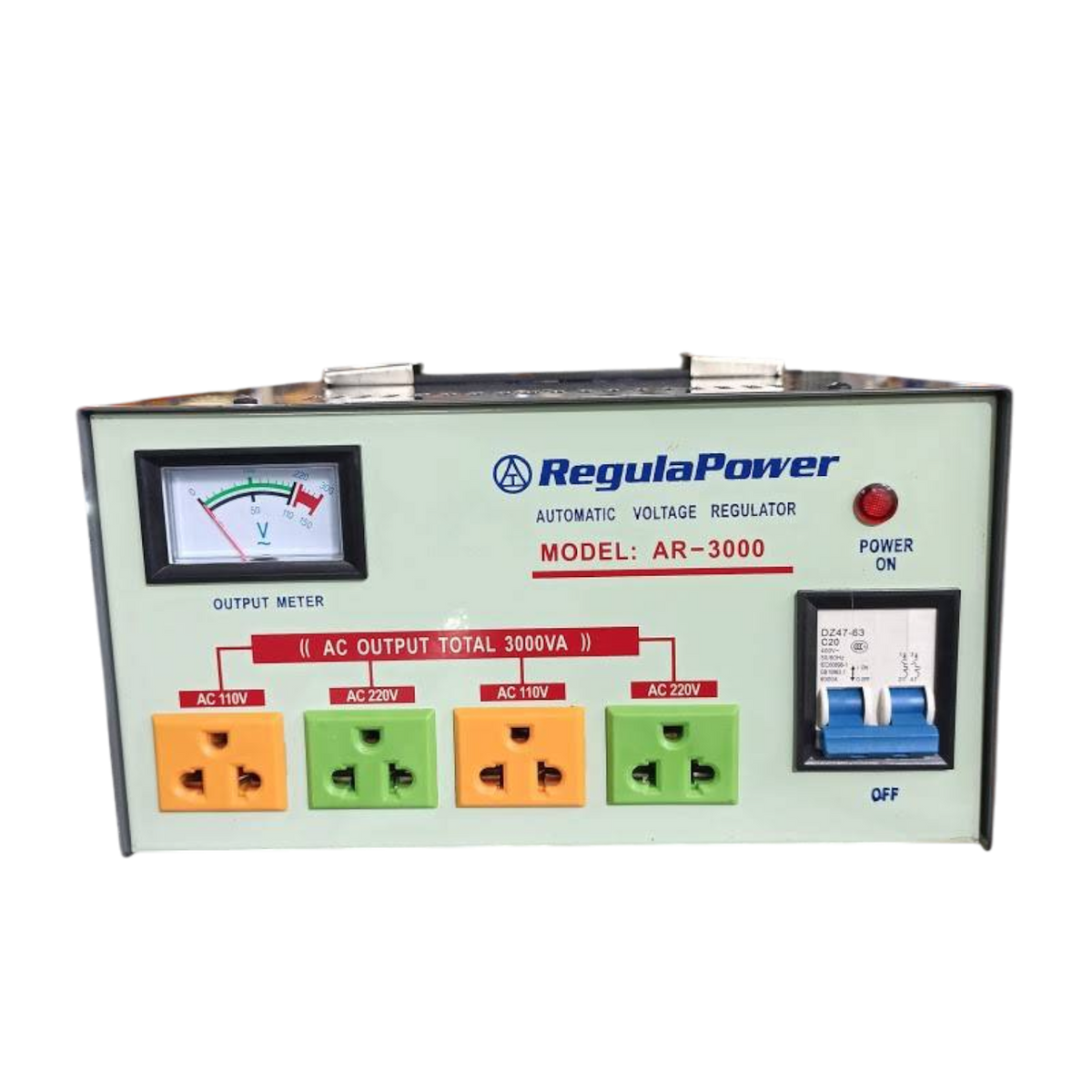 REGULADOR DE VOLTAJE, 3000 WATTS, 4 TOMAS POLARIZADAS, 110/220V - AC