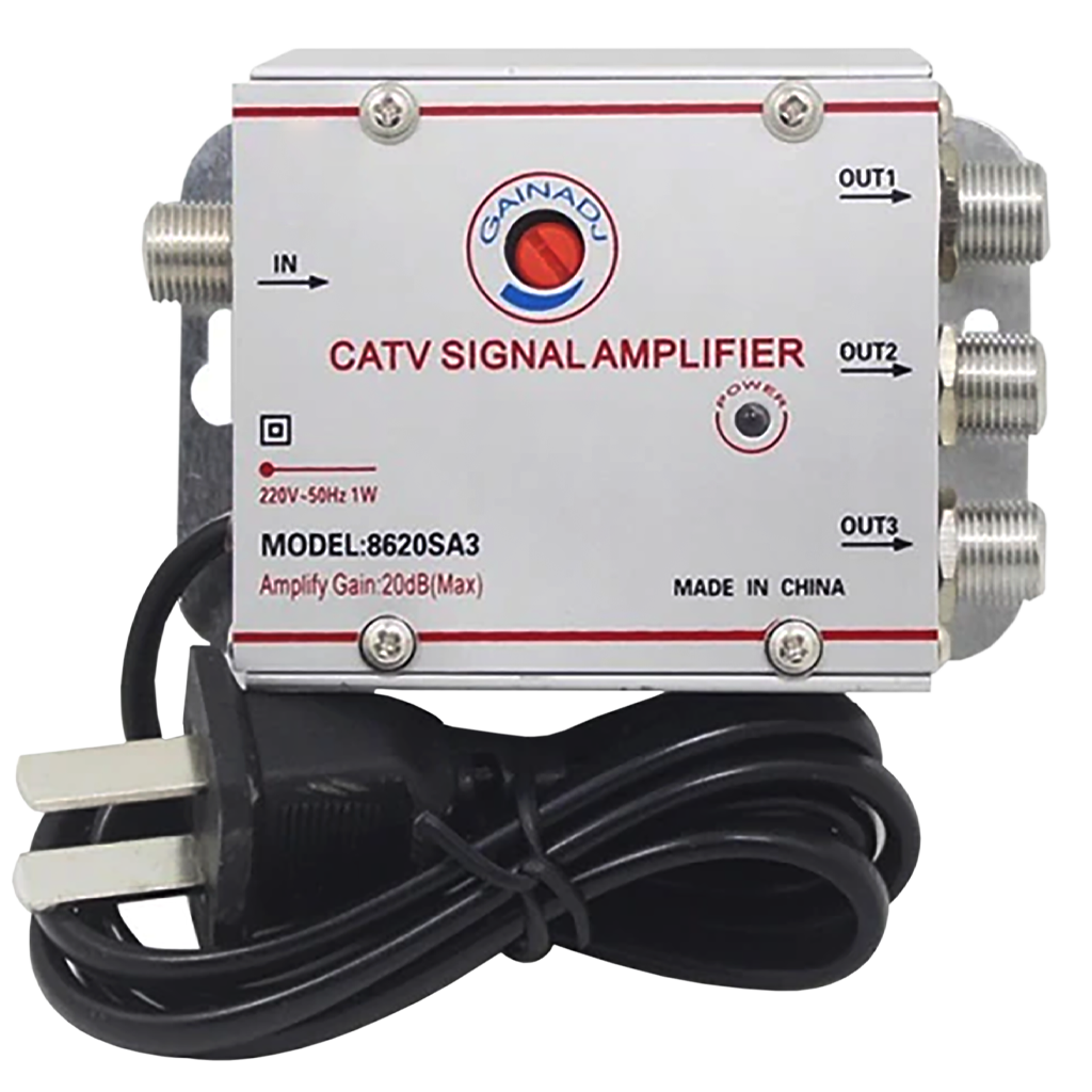 SPLITTER AMPLIFICADOR DE SEÑAL 3 VIAS, 20DB