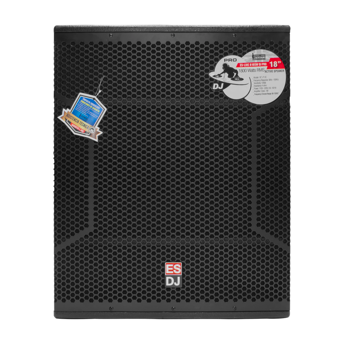 SUB-BAJO AMPLIFICADO 18 PULG., 1800W RMS, 163 DB