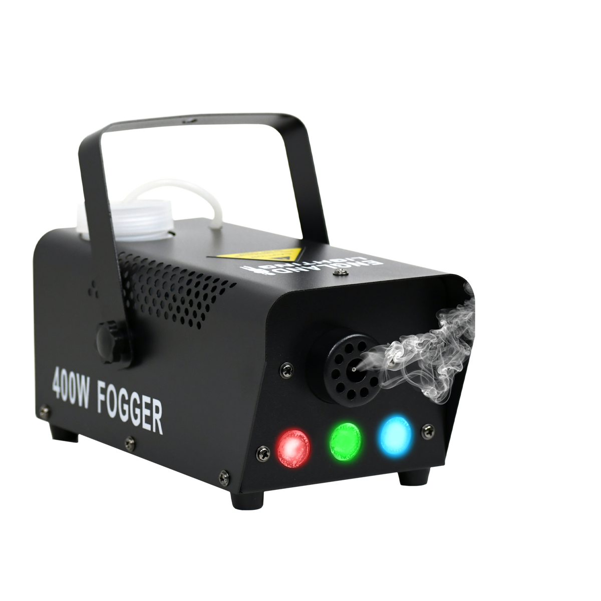 MAQUINA DE HUMO CON LUCES LED, RGB, 400W, 3LEDX3W, INCLUYE CONTROL REMOTO INALAMBRICO Y DE CABLE