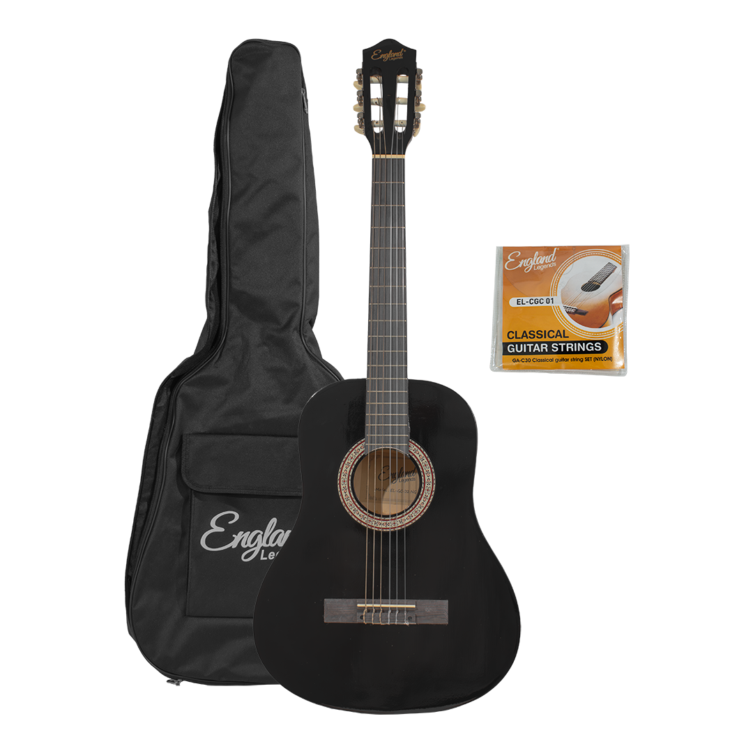 GUITARRA CLASICA 36", COLOR NEGRO, INCLUYE BOLSO Y CUERDAS DE RESPUESTO