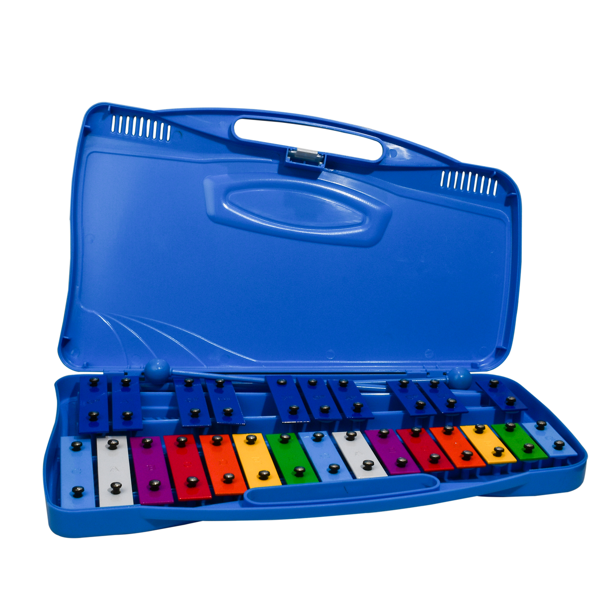XILOFONO DE 25 LAMINAS, COLOR AZUL, INCLUYE ESTUCHE