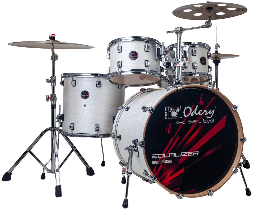 SET DE BATERIA ACUSTICA, SERIE EQUALIZER, MADERA DE TILO, COLOR LUNAR WAVES, PEDAL CON DOBLE CADENA, INCLUYE 3 PEDESTALES