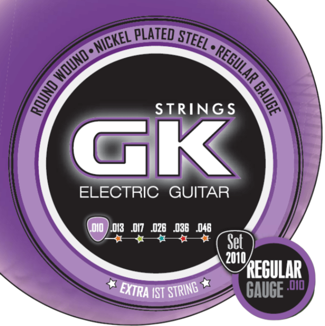 SET DE CUERDAS PARA GUITARRA ELECTRICA, GK, CALIBRE 0.10 MM