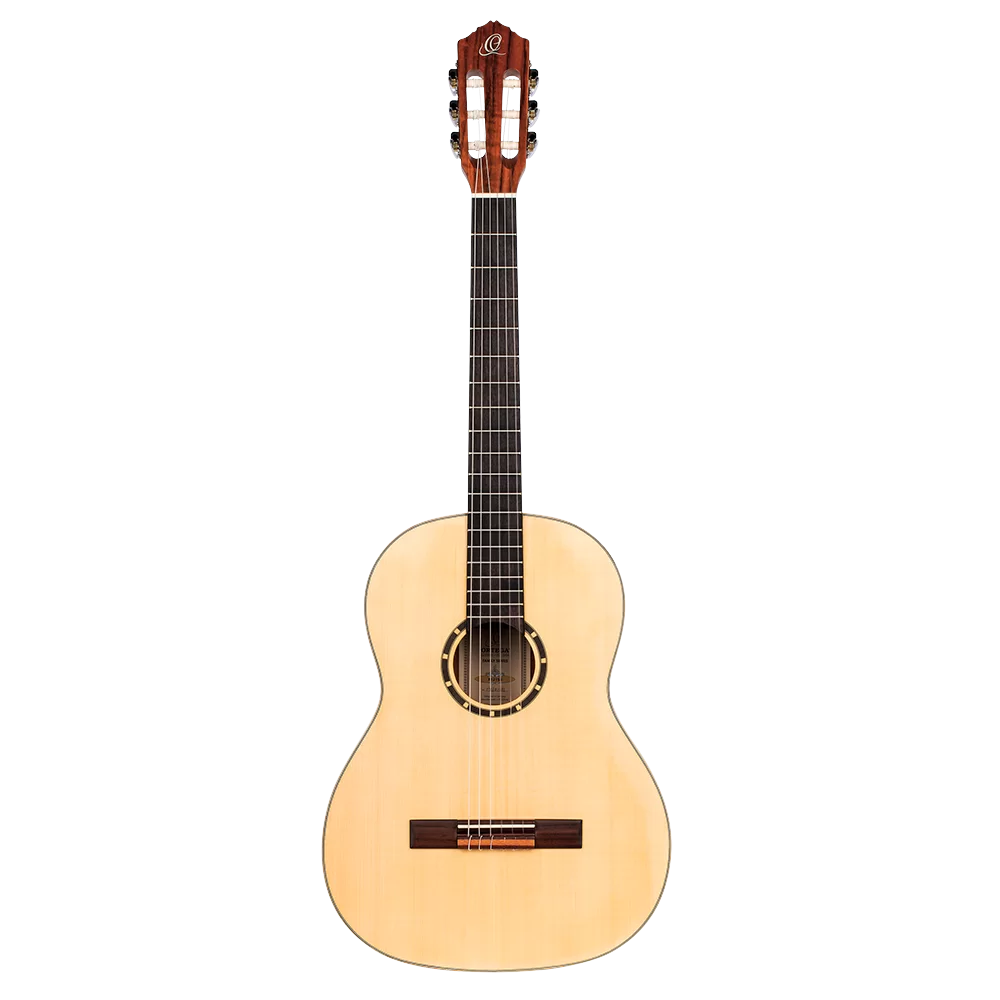 GUITARRA CLASICA 39", COLOR NATURAL, ACABADO MATE, TAPA DE CEDRO, FONDO Y AROS DE CAOBA, CUERDAS ORTEGA