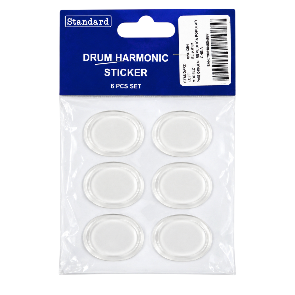 SET DE APAGADORES DE ARMONICOS PARA TAMBORES ACUSTICOS, 6 ALMOHADILLAS DE GEL ADHESIVO