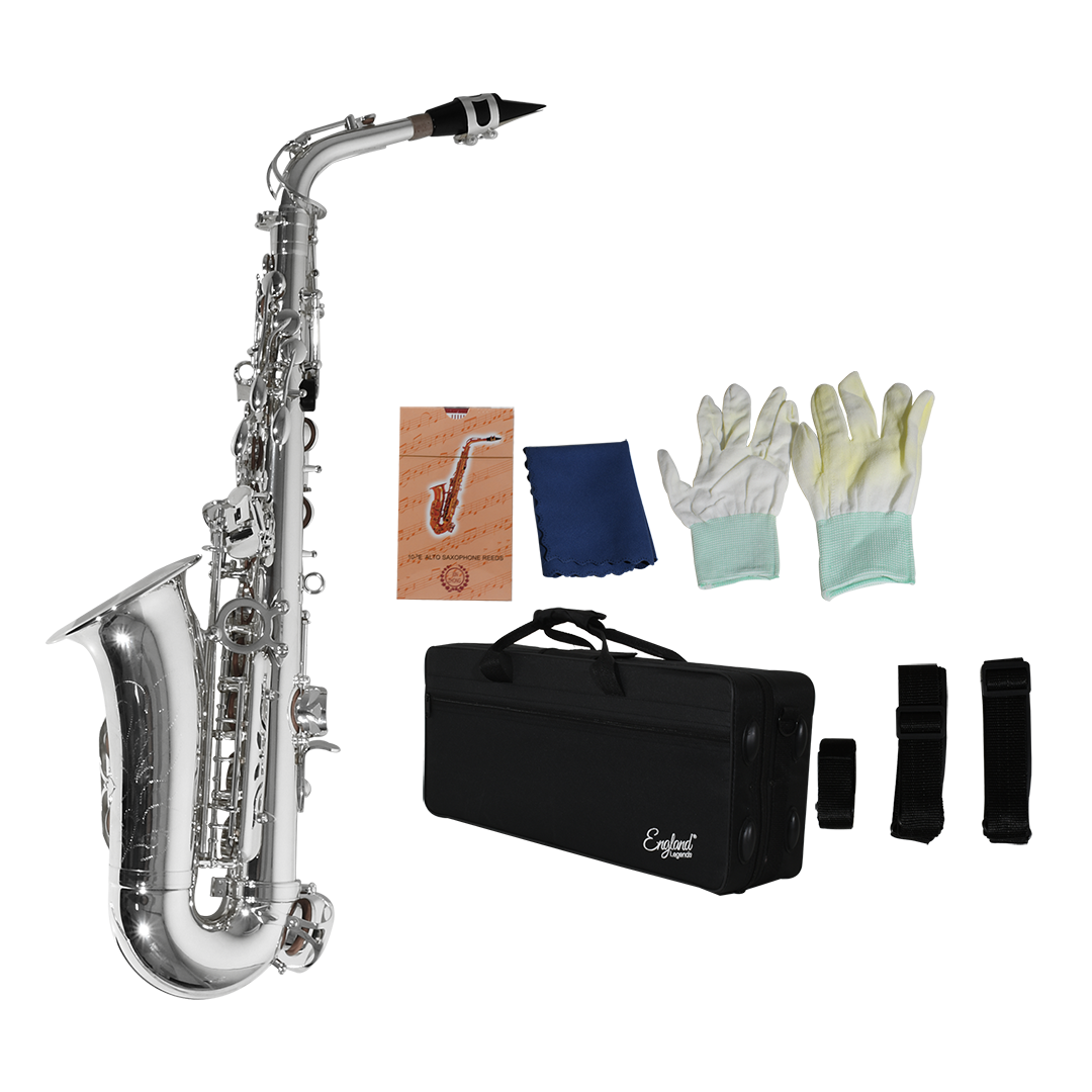 Saxofón Alto EL-SAXA01, Acabado Níquel, England Legends
