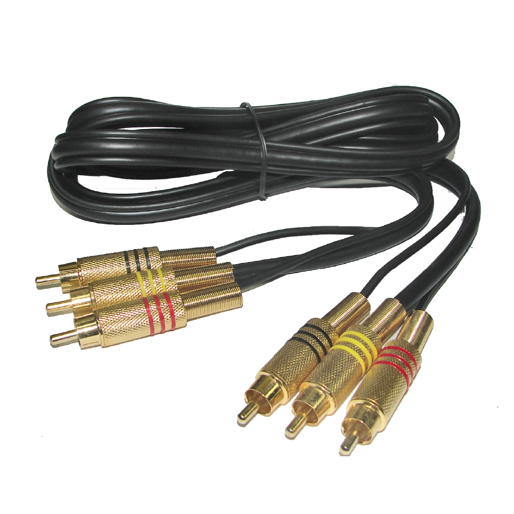 Cable para Audio Audio y Video, 3 Plug RCA a 3 Plug RCA, 1.5 m Long. Cable, ACOUSTIC CA6038