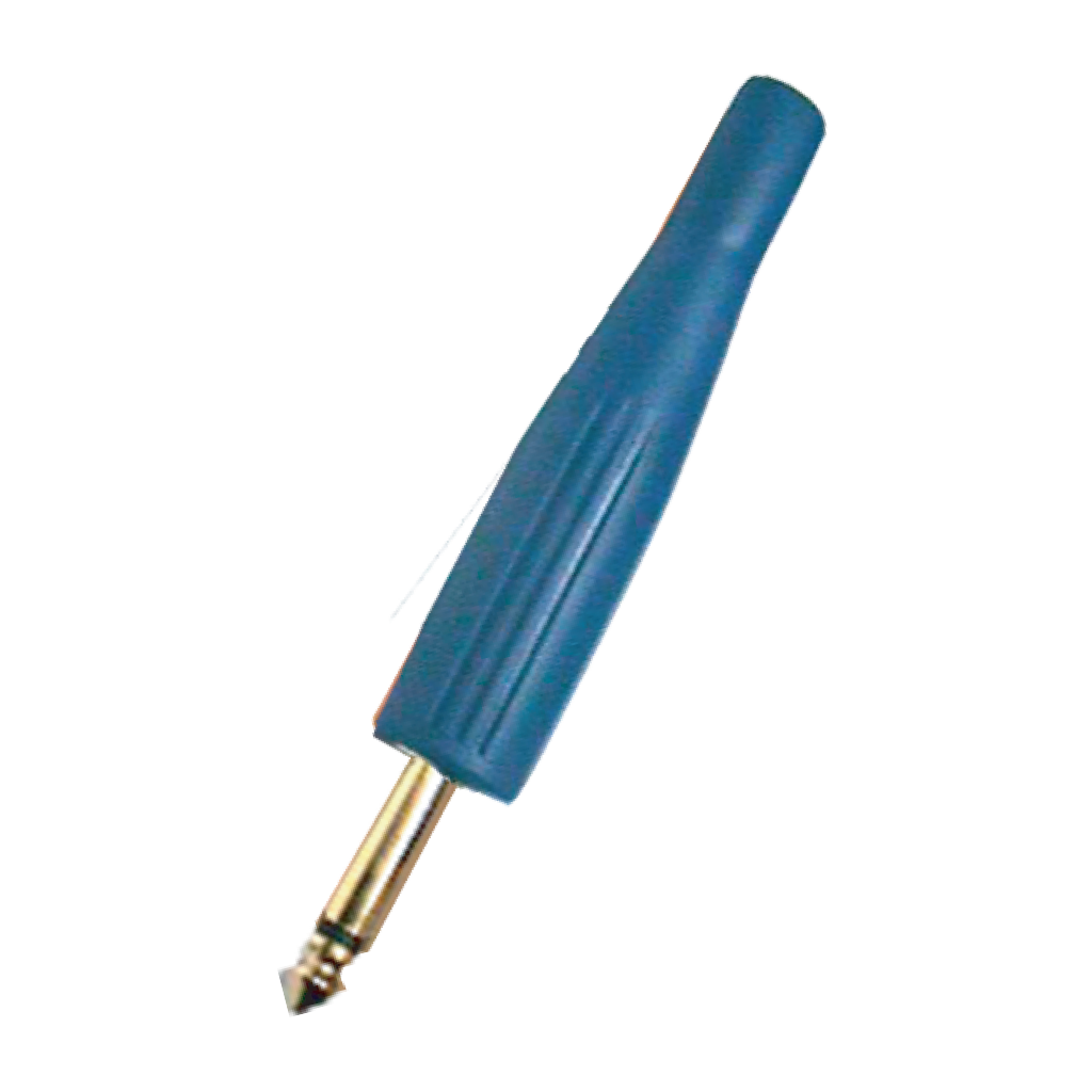 PLUG 6.3MM, MONO SIN RESORTE, PLASTICO, AZUL