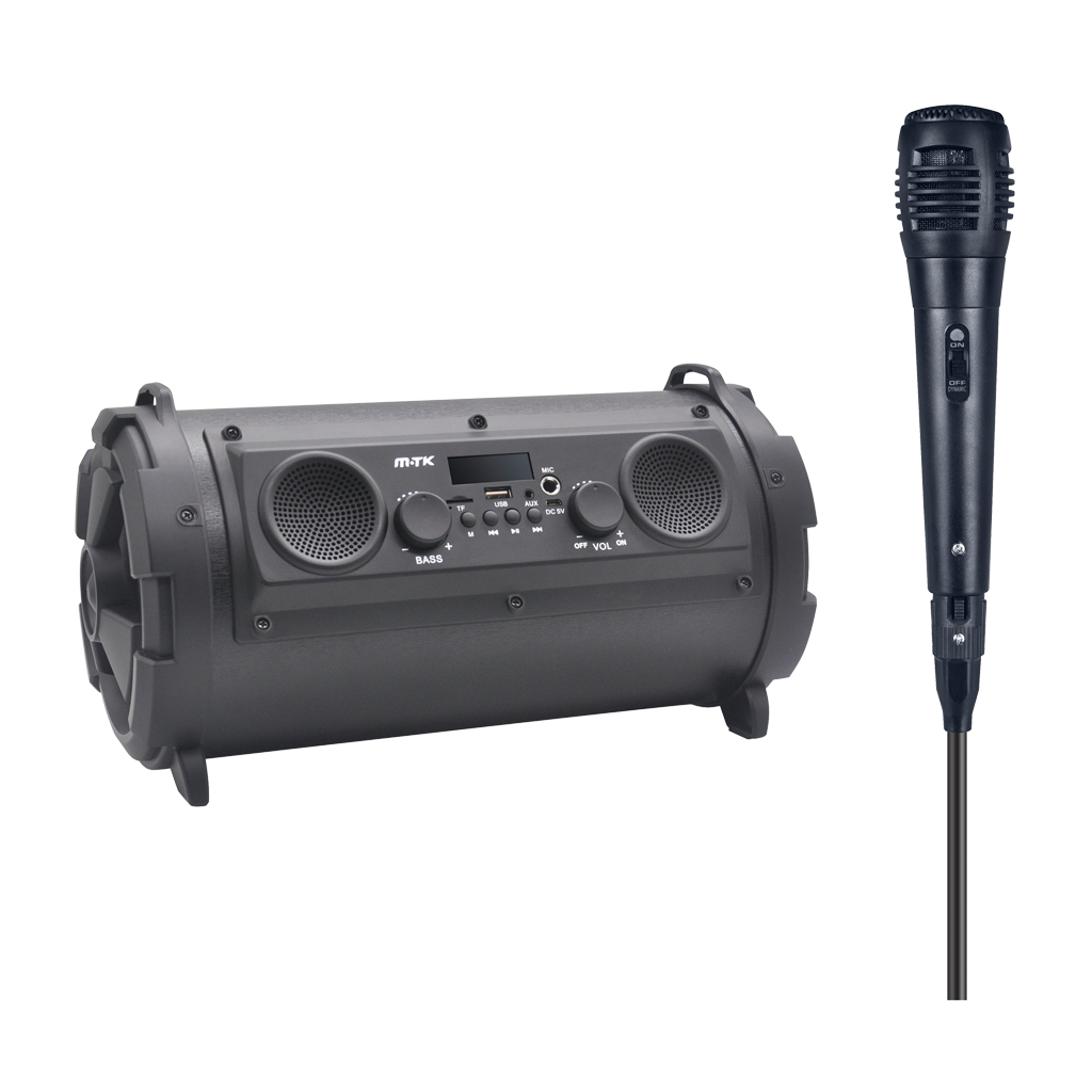 ALTAVOZ BLUETOOTH TUBULAR, 20W, USB REPRODUCTOR, AUX, MICRO SD, MICROFONO INCLUIDO